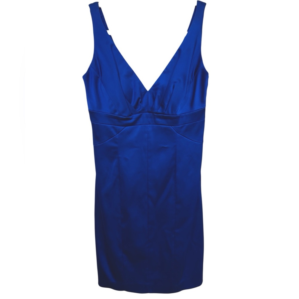 David Meister Sapphire Blue Sleeveless Mini Dress